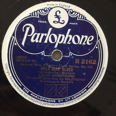 LOUIS ARMSTRONG: Wild Man Blues / Melancholy Blues (UK Parlophone R.2162/10''/NM)