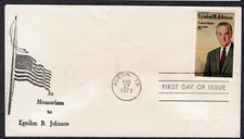1973 Lyndon Johnson Memorial (Scott 1503) - Goldcraft FDC NM188