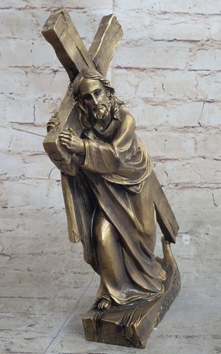 Bronzed Jesus on the Way to Calvary Statue Home Office Decoration Sculpture Sale - 第 2/6 張圖片
