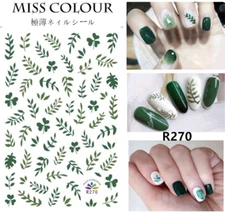 Nail Art Stickers Transfers Decals Spring Summer Fern Four Leaf Clover R270 NH8