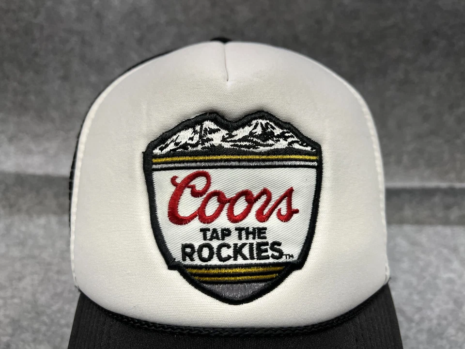 DE COLECCIÓN Coors Tap The Rockies Sombrero Gorra Snap Back Adulto OS Negro Poliéster Camionero Foto 2 de 4