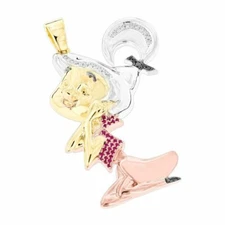 Men's 1.20CT Round Cut Simulated Diamond Judy Jetson PENDANT 14K Gold Plated