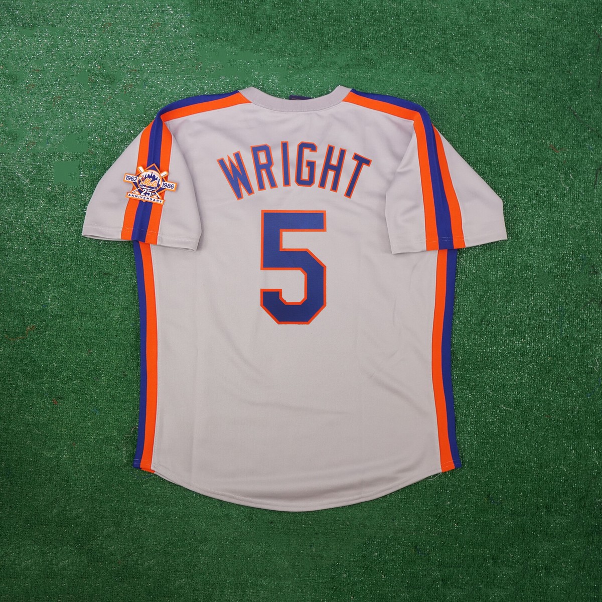 David Wright 1986 New York Mets Grey Road Cooperstown Men's Jersey