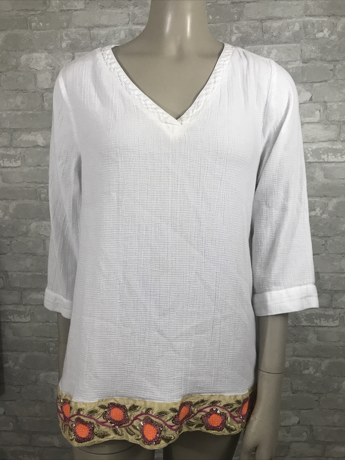 Soft Surroundings Small Umbria White Embellished … - image 1