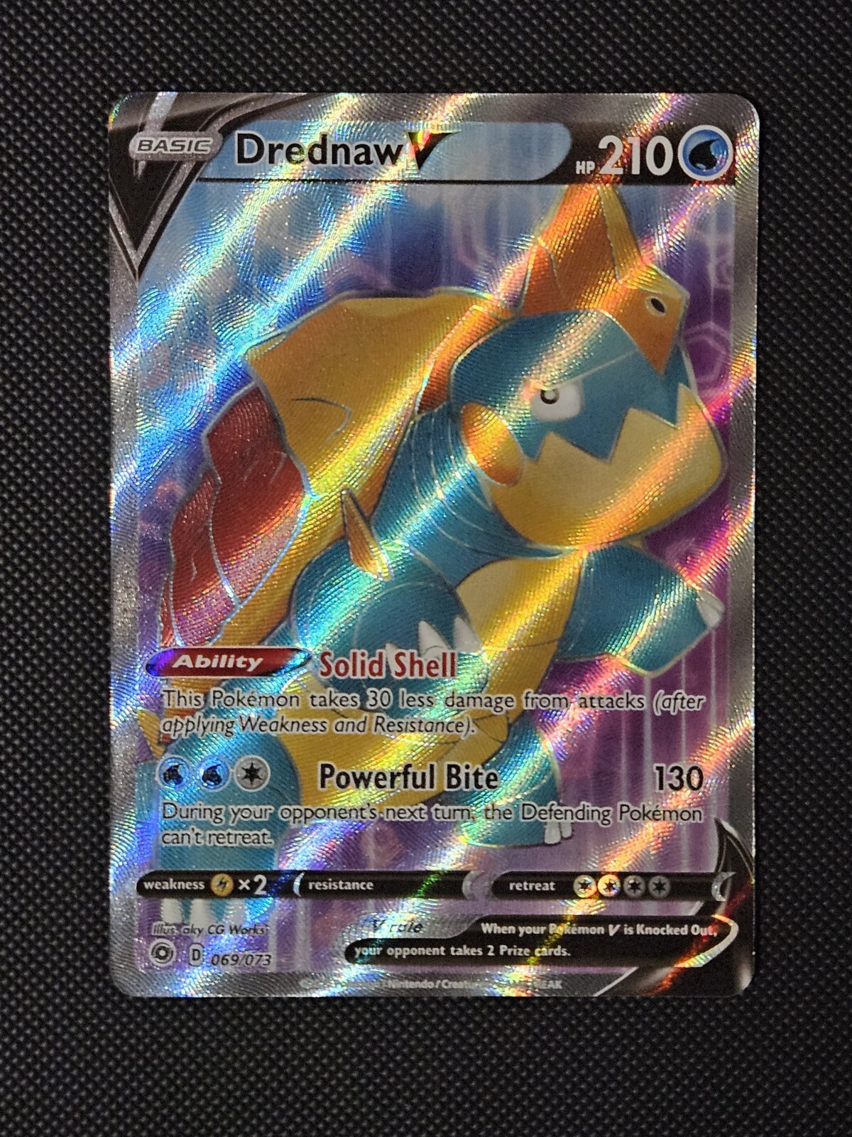 Drednaw V 69/73 Full Art Champion's Path Pokémon Card NM