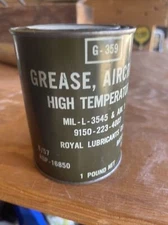 Vintage G-359 Military Aircraft Grease Can 1 pound  By ESSO OIL CO. Empty