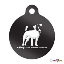 I Love My Jack Russell Terrier Engraved Keychain Round Tag w/tab jrt parson