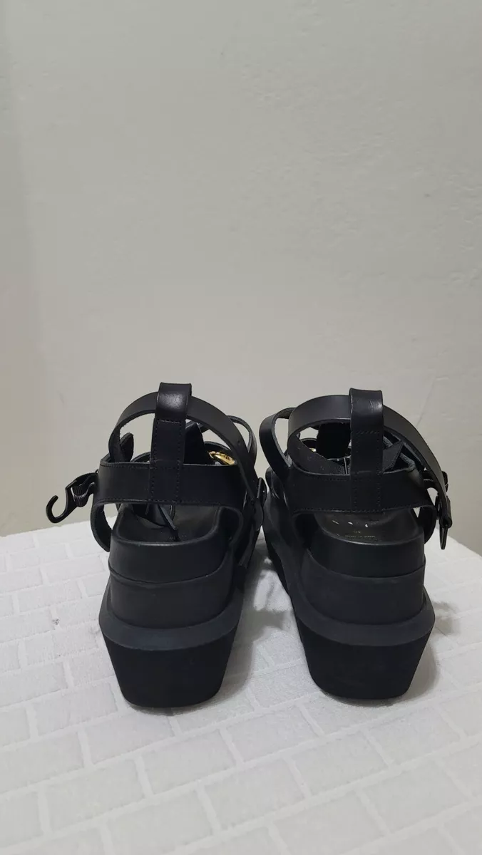 SACAI Women's Size 38EU / 8US Black Gurkha Chain Platform Sandals $1025