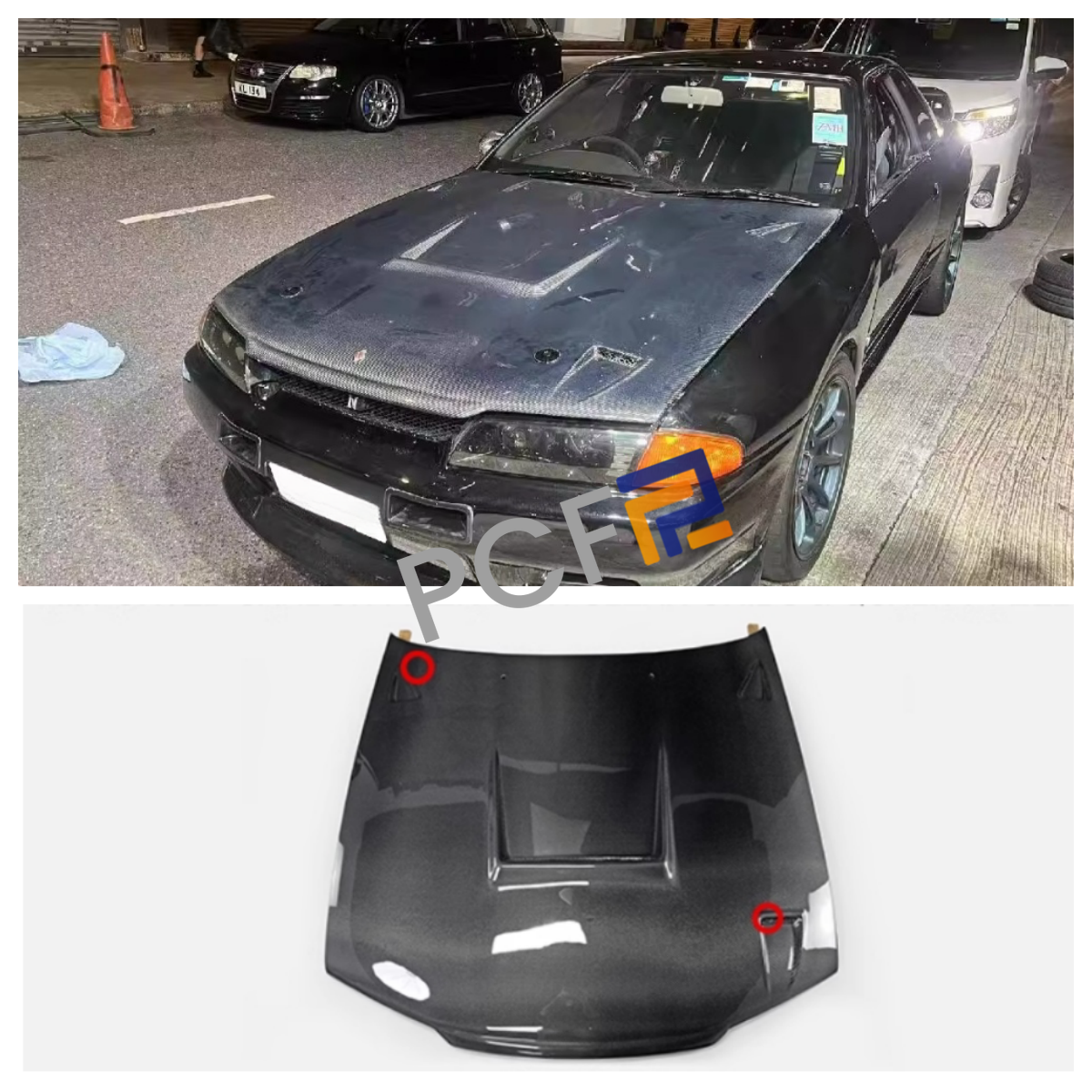 For Nissan Skyline R32 GTR Real Carbon Fiber Engine Hood Bonnet
