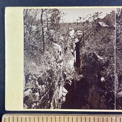 Rafe's Chasm Gloucester Massachusetts Stereoview RARE STAMP c1862