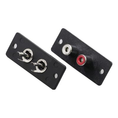 2PCS 2 Way Copper Core RCA Terminal Wall Panel Plate Input Chassis Socket NEW
