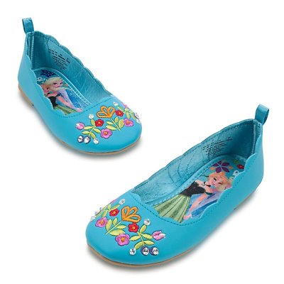 Disney Store Frozen Elsa Anna Girl Flat Dress Shoes Size 11 12 13