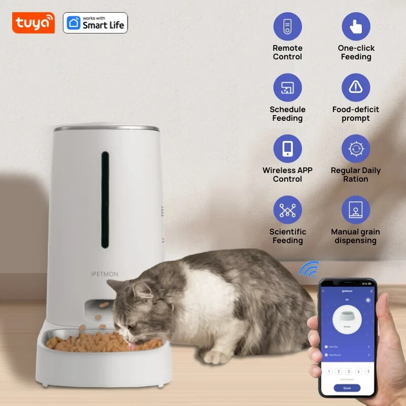 Mangiatoia Automatica per Gatti e Cani Piccoli - Doppia Ciotola Inox