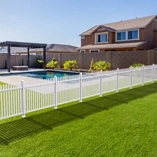 Vinyl Picket Fence PVC Panel White 84''Wx30''H Yard Garden Straight 20 Pickets N