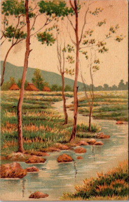 Japan Scenic Landscape Art Hand-Colored Style Vintage Postcards