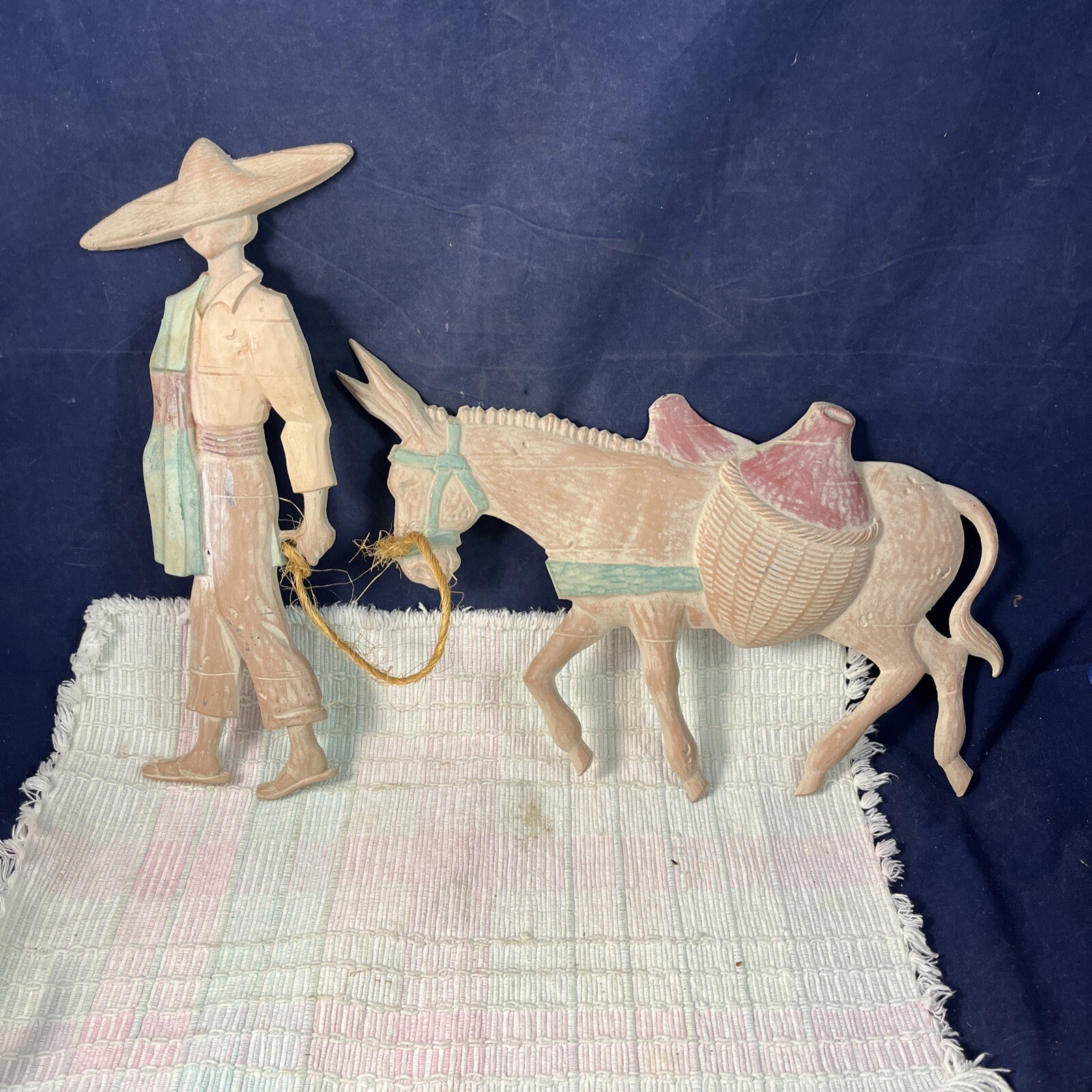Southwest Home Decor Pastel Metal Wall Art Mexican Man Burro Donkey Mule Desert eBay