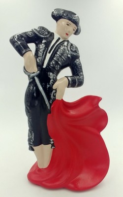 Vtg Hand Painted Matador Bull Fighting Fighter Red Cape Ceramic Figurine 11 25 Ebay