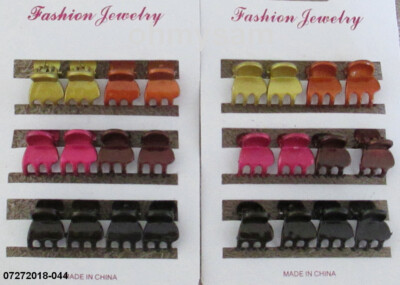 CLOSEOUT 16+8+8+8+8 NEW METALLIC COLOR MINI PLASTIC JAW HAIR CLIP /CLAW / 2 COMB