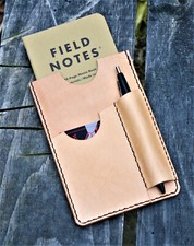 Handmade Cover NOTO Wallet Field Notes Sleeve Leather Natural