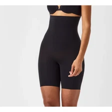 NWT SPANX Seamless Power Sculpting High-Waisted Mid-Thigh Short Black 3X