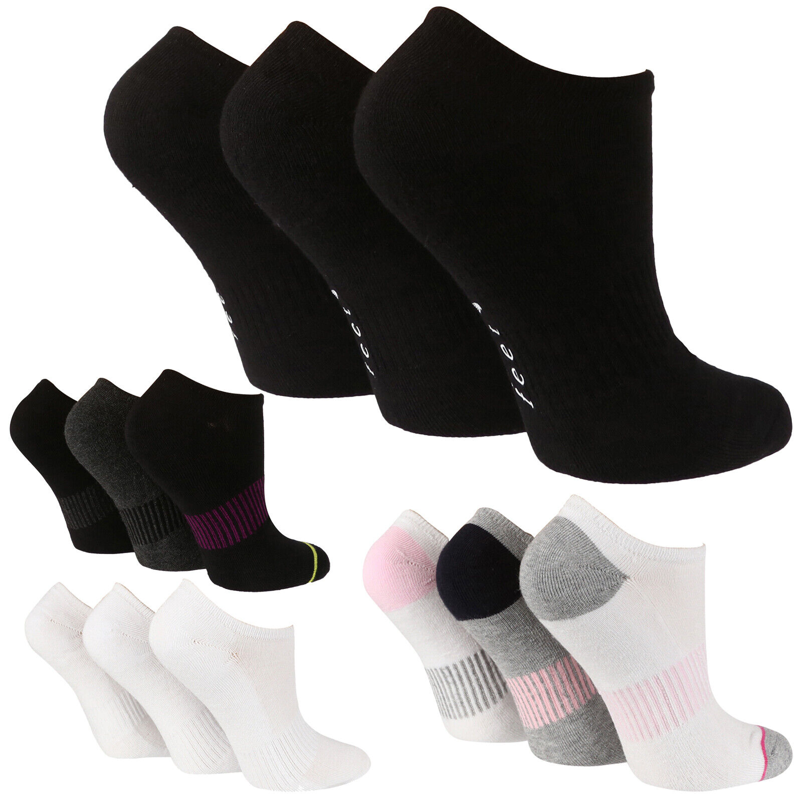 Ranking TOP2 Sock Shop Wild Feet 3 Pairs Bamboo Cut Trainer 100% quality warranty Womens Low Ankle
