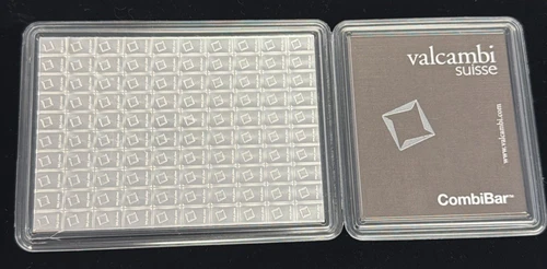 100 x 1-Gram SILVER  999 PURE Valcambi Combibar Swiss Bullion