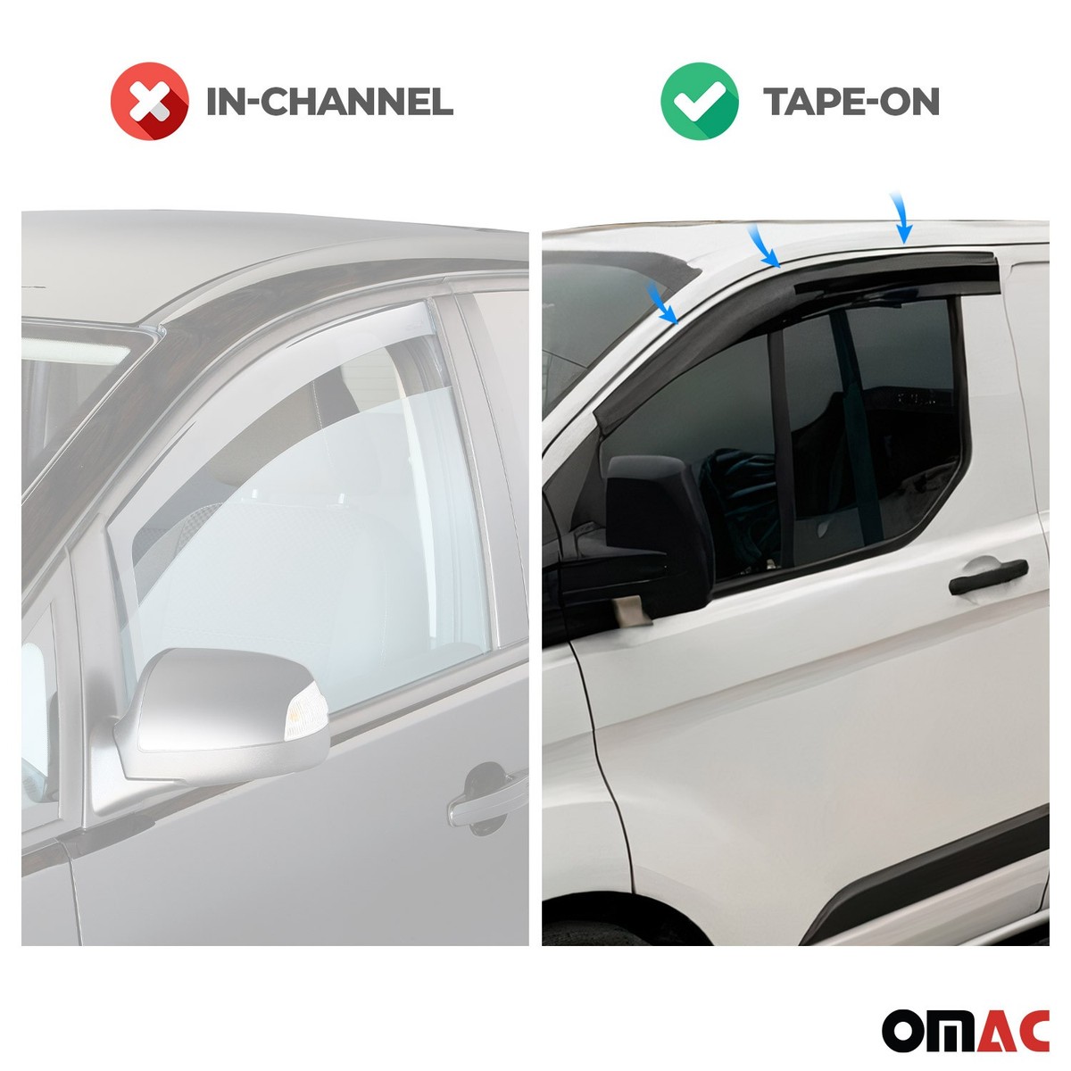 Windabweiser Regenabweiser Fenstervisier Für VW Für Caddy Maxi Life 2K 2005–2020 Regenschutz Entlüftungsmarkise Rauchabweiser Windschutz(Schwarz