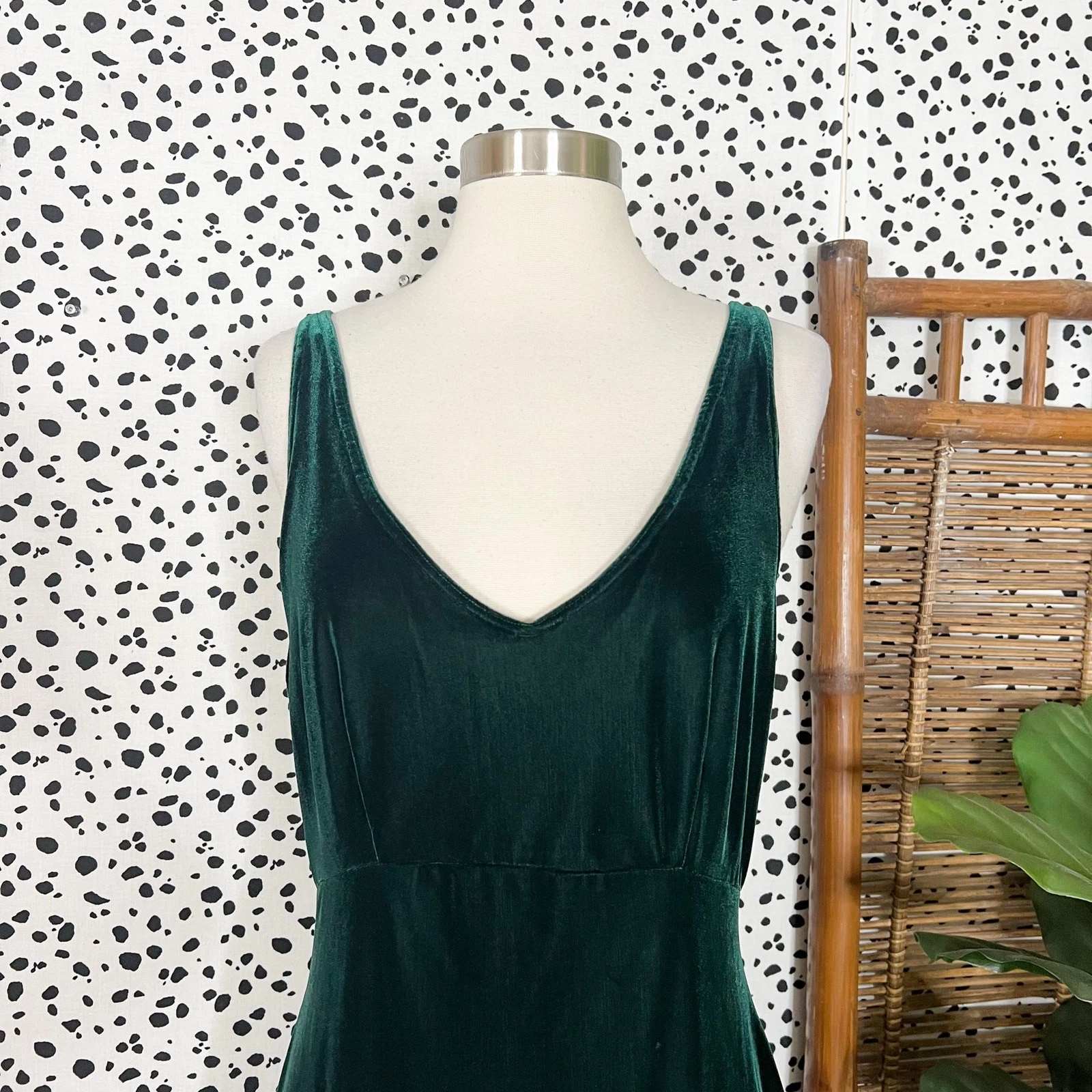 UNDERCOVER Victoria’s Secret Mini Abito Pigiama Lingerie Velluto Verde Foresta Y2K Vintage S