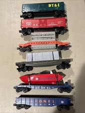 Lot of 6 Lionel Misc Freight Cars 6462, 26785, 6519, 16719, 9759 Flat W Load
