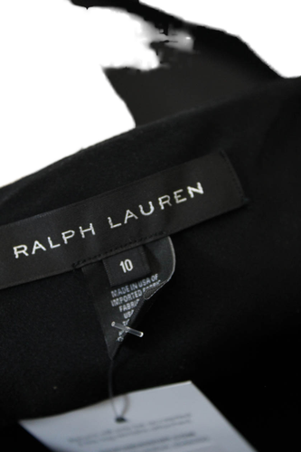 Ralph Lauren Black Label Womens Silk Boat Neck Tiered Shift Dress Black Size 10 - Picture 7 of 7