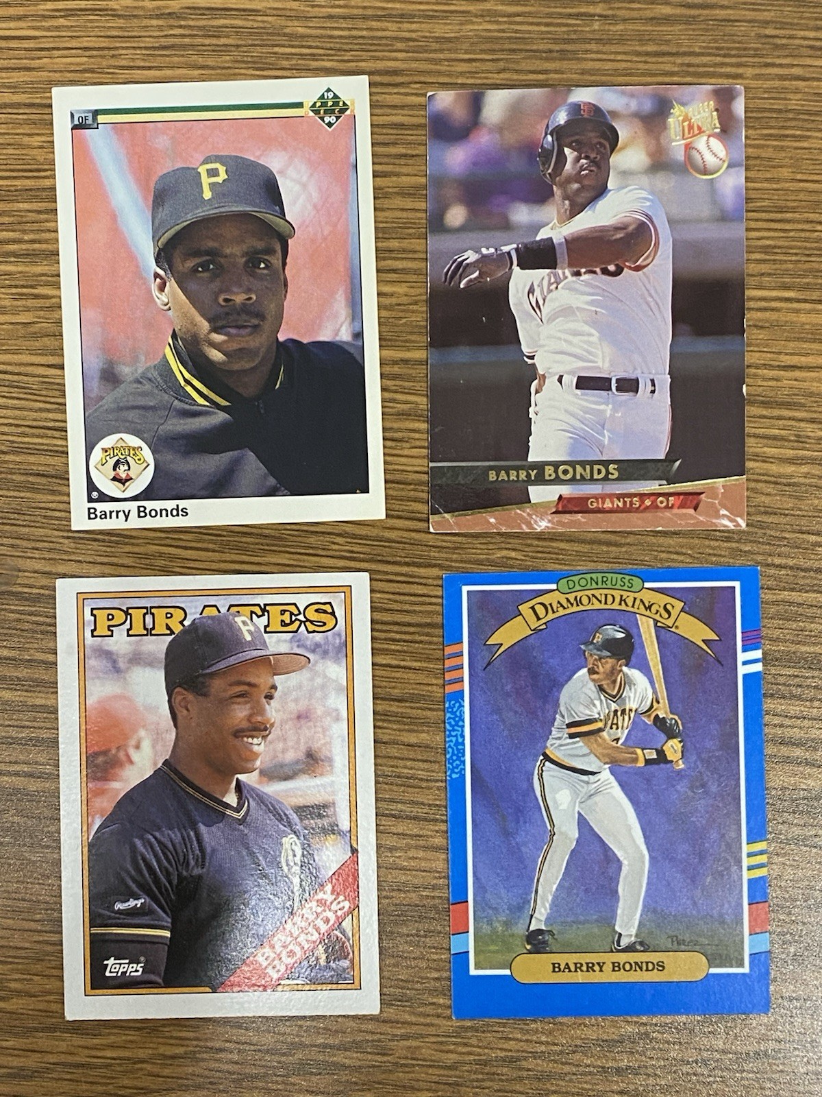 Topps Donruss Leaf Upper Deck Barry Bonds Pirates Giants MLB Vintage Lot 4 Cards