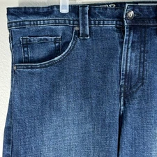 TK AXEL Jeans Mens W36 L30 Slim Boot Dark Blue Embroidered Back Flap Pockets