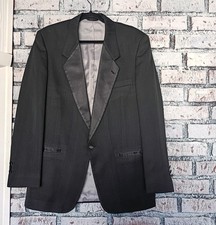 Christian Dior Blazer Black With Satin Lapel And Trim Men Sz 41L Tuxedo Jacket