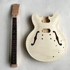 DIY 6 String 335 Electric Guitar Kit Unfinished Flamed Maple Top CR Part