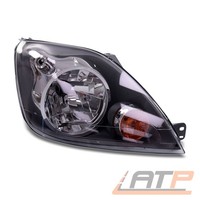 Scheinwerfer Schwarz H4 Halogen MIT Motor LWR Rechts FÜR Ford Fiesta 5 JH JD