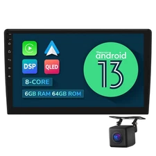 Eonon UA12S Plus Double DIN Android 13 Head Unit 10.1" QLED GPS Wireless CarPlay
