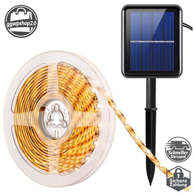 AMIR Solar LED Strip Outdoor, 3 Meter 180 LED Streifen Solar Außen IP65 Wasserdi