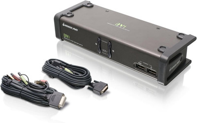 2-Port DVI KVMP Switch W/Full Set of Cables, (GCS1102 TAA Compliant), Black