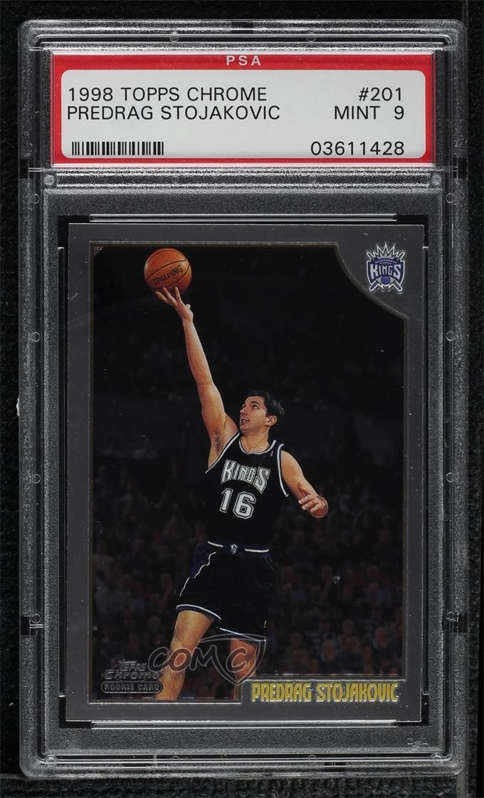 1998-99 Topps Chrome Peja Stojakovic Predrag #201 PSA 9 MINT Rookie RC h8b