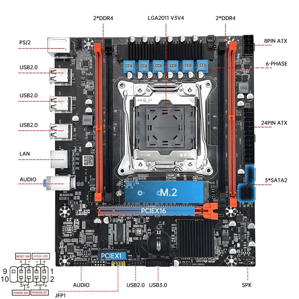 X99 Motherboard Set with Intel Xeon E5 2680 V4 & DDR4 2133MHz Dual Channel - Image 4 of 4