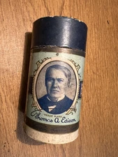 Thomas Edison Special BLUE Amberol Record In Original Cardboard Container & Lid