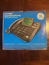 GE 29586FE1 Corded Desktop Speakerphone with Tilt Screen in Black