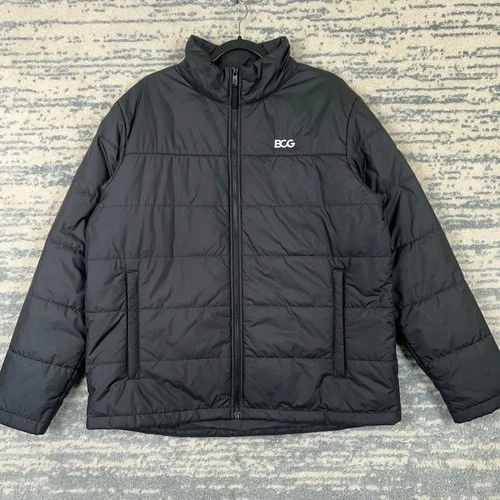 The North Face Mens Black Puffer Jacket BCG Logo Insulated Full Zip XL NF0A529K - product listing photo