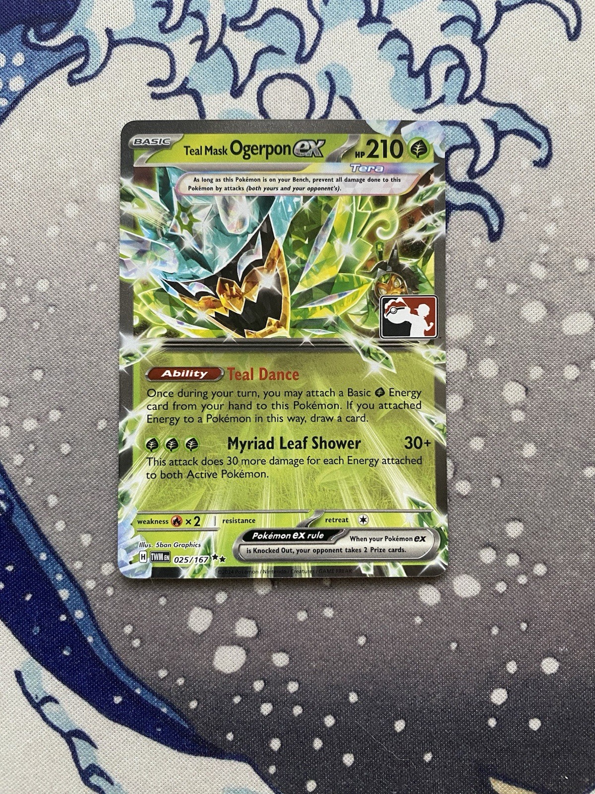 Pokémon TCG Teal Mask Ogerpon ex Prize Pack Series 7 025/167 Holo