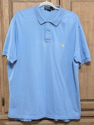Ralph Lauren Polo Shirt Mens XL Light Blue Preppy Pony Casual Work Career Office
