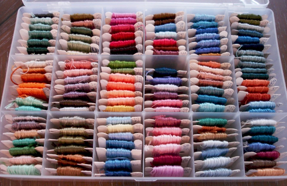 Huge Lot Embroidery Floss Thread Skeins Cross Stitch Carded Numbered 3 Cases - Image 3 of 4