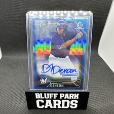 2016 Bowman  Chrome Prospect Autographs David Denson #CPA-DD Blue Refractor /150
