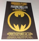 FORBIDDEN PLANET UK vintage FRANK MILLER BATMAN DARK KNIGHT RETURNS flyer 1986