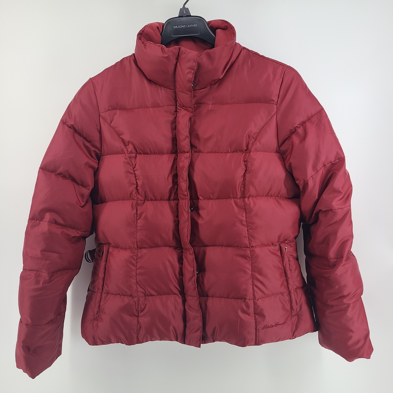 Eddie Bauer Jacket Womens Large Premium Goose Down Quilted Full Zip Puffer Coat