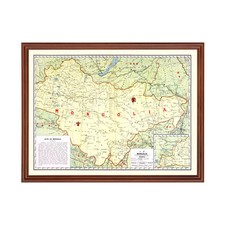 Old Map of Mongolia 1917 - Vintage Mongolia Art Wall Decor